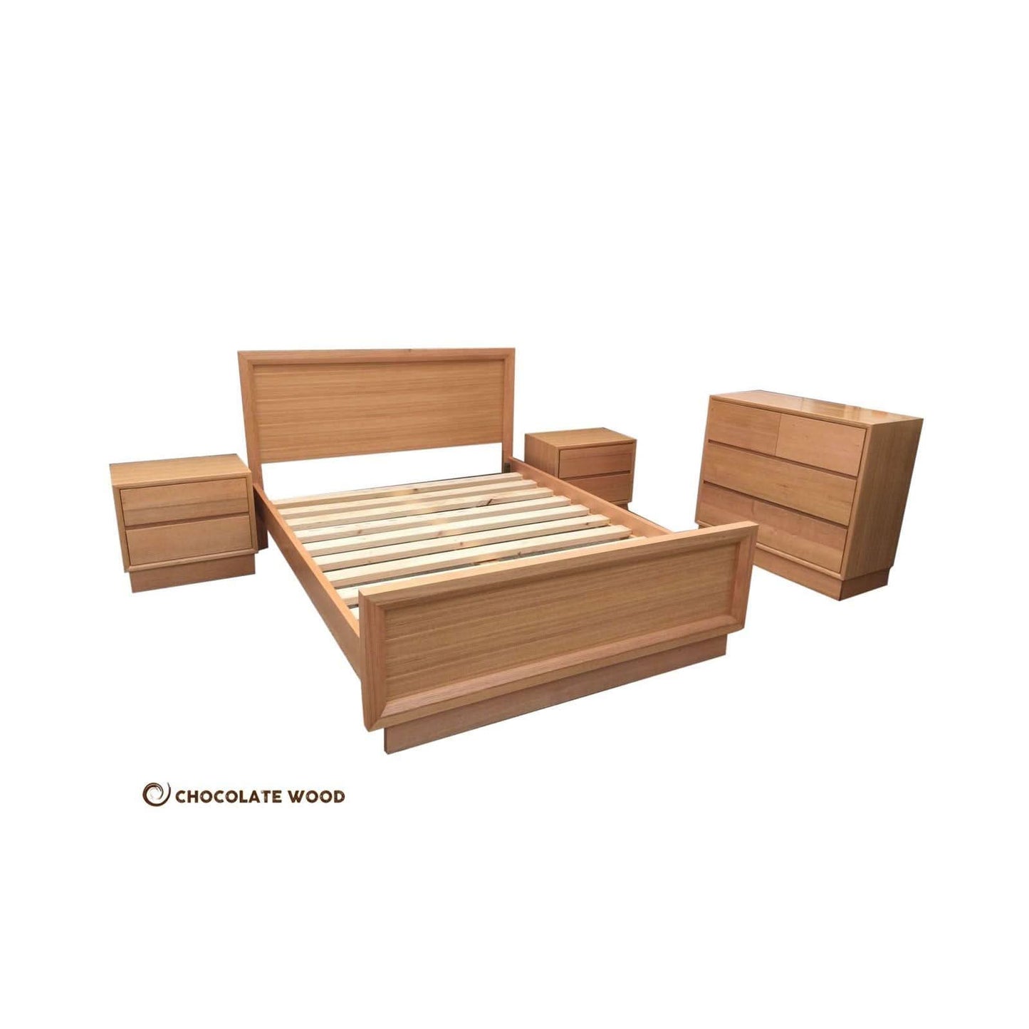 DORA QUEEN BEDROOM SUITE - SOLID TASSIE OAK TIMBER - MyChocolateWood