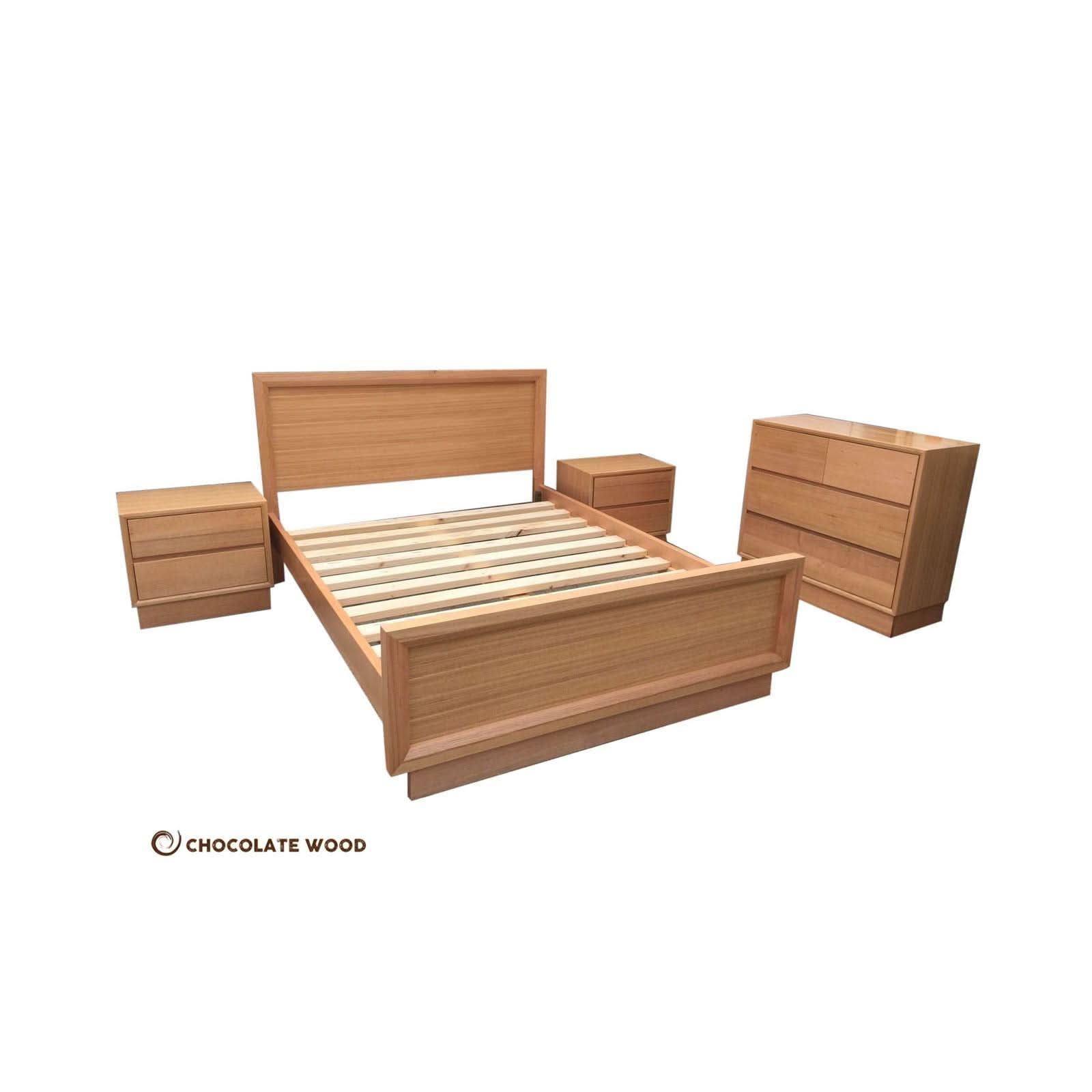 DORA QUEEN BEDROOM SUITE - SOLID TASSIE OAK TIMBER - MyChocolateWood