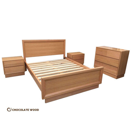 DORA QUEEN BEDROOM SUITE - SOLID TASSIE OAK TIMBER - MyChocolateWood