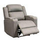 Doria 1-Seater Rhino Suede Electric Recliner Armchair in Grey - Chocolate Wood