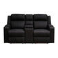 DORIA 2-SEATER RHINO SUEDE FABRIC ELECTRIC RECLINER IN BLACK - MyChocolateWood