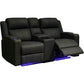 DORIA 2-SEATER RHINO SUEDE FABRIC ELECTRIC RECLINER IN BLACK - MyChocolateWood