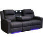 DORIA 3-SEATER RHINO SUEDE FABRIC ELECTRIC RECLINER BLACK - MyChocolateWood