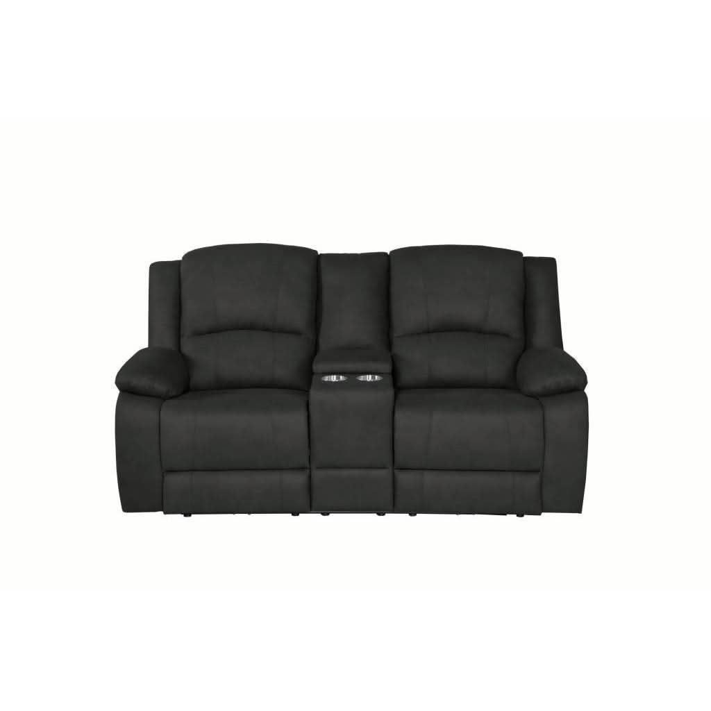 DORVAL 2-SEATER ELECTRIC RECLINER WITH CONSOLE SOFA JET - MyChocolateWood