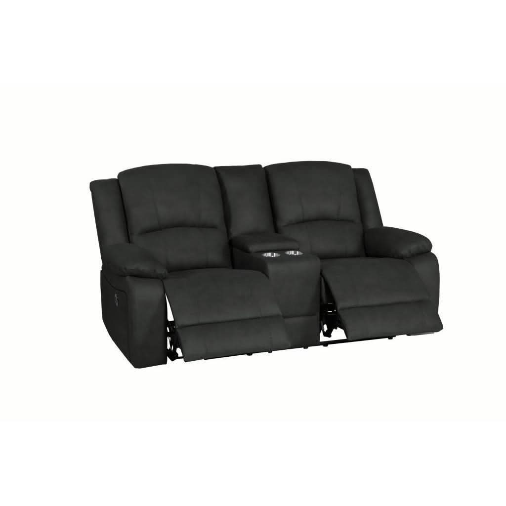 DORVAL 2-SEATER ELECTRIC RECLINER WITH CONSOLE SOFA JET - MyChocolateWood