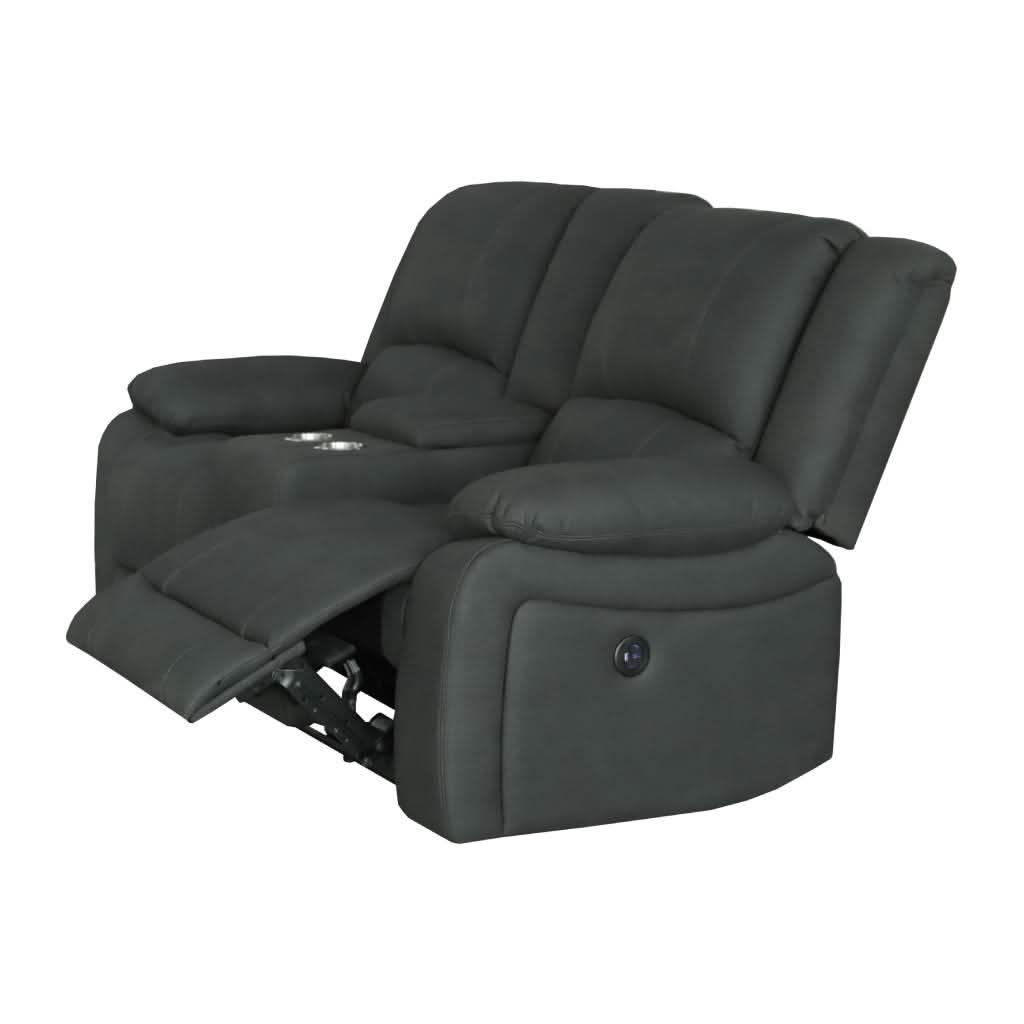 DORVAL 2-SEATER ELECTRIC RECLINER WITH CONSOLE SOFA JET - MyChocolateWood