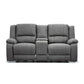 Dorval 2-Seater Electric Recliner with Console in Onyx - Chocolate Wood