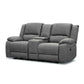 Dorval 2-Seater Electric Recliner Sofa with Console in Onyx - Chocolate Wood
