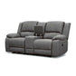 Dorval 2-Seater Electric Recliner Sofa with Console in Onyx - Chocolate Wood