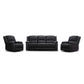 Dorval 3-Seater + 2 Single Recliners Suite in Latte - Chocolate Wood