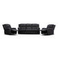 Dorval 3-Seater & 2 Single Electric Recliners Suite in Latte - Chocolate Wood
