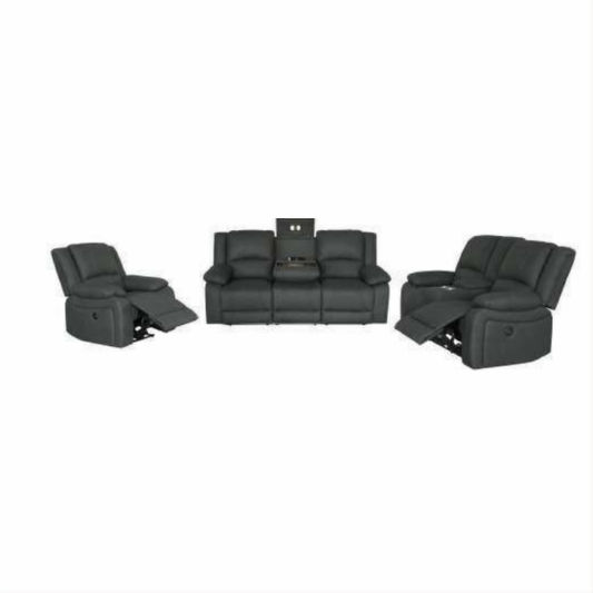 DORVAL SINGLE RECLINER SOFA/ARMCHAIR 1USB JET - MyChocolateWood