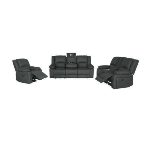 DORVAL SINGLE RECLINER SOFA/ARMCHAIR 1USB JET - MyChocolateWood