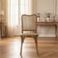 DUMAS SOLID OAK & RATTAN ARCHED BACK DINING CHAIR NATURAL - MyChocolateWood