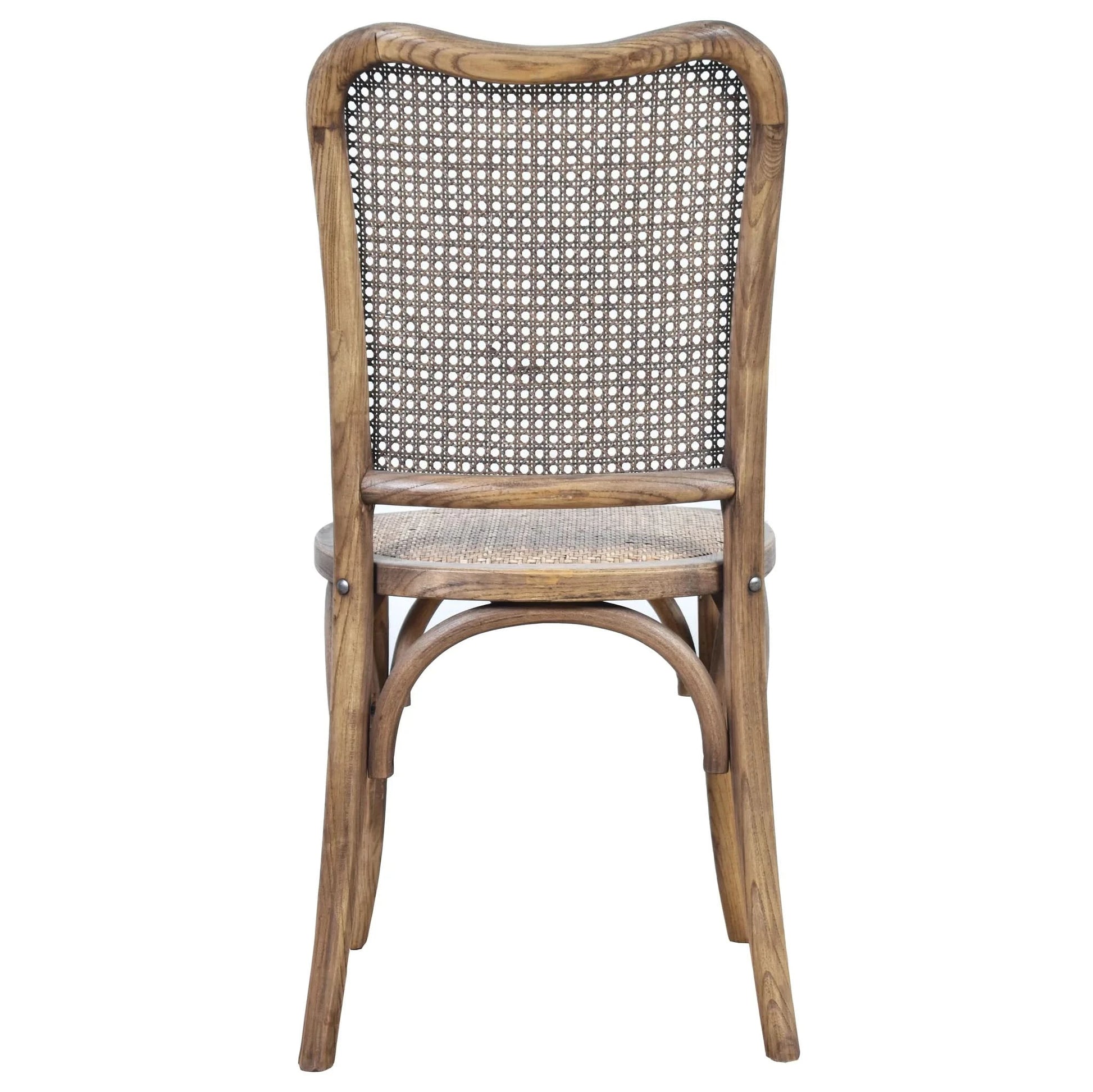 DUMAS SOLID OAK & RATTAN ARCHED BACK DINING CHAIR NATURAL - MyChocolateWood
