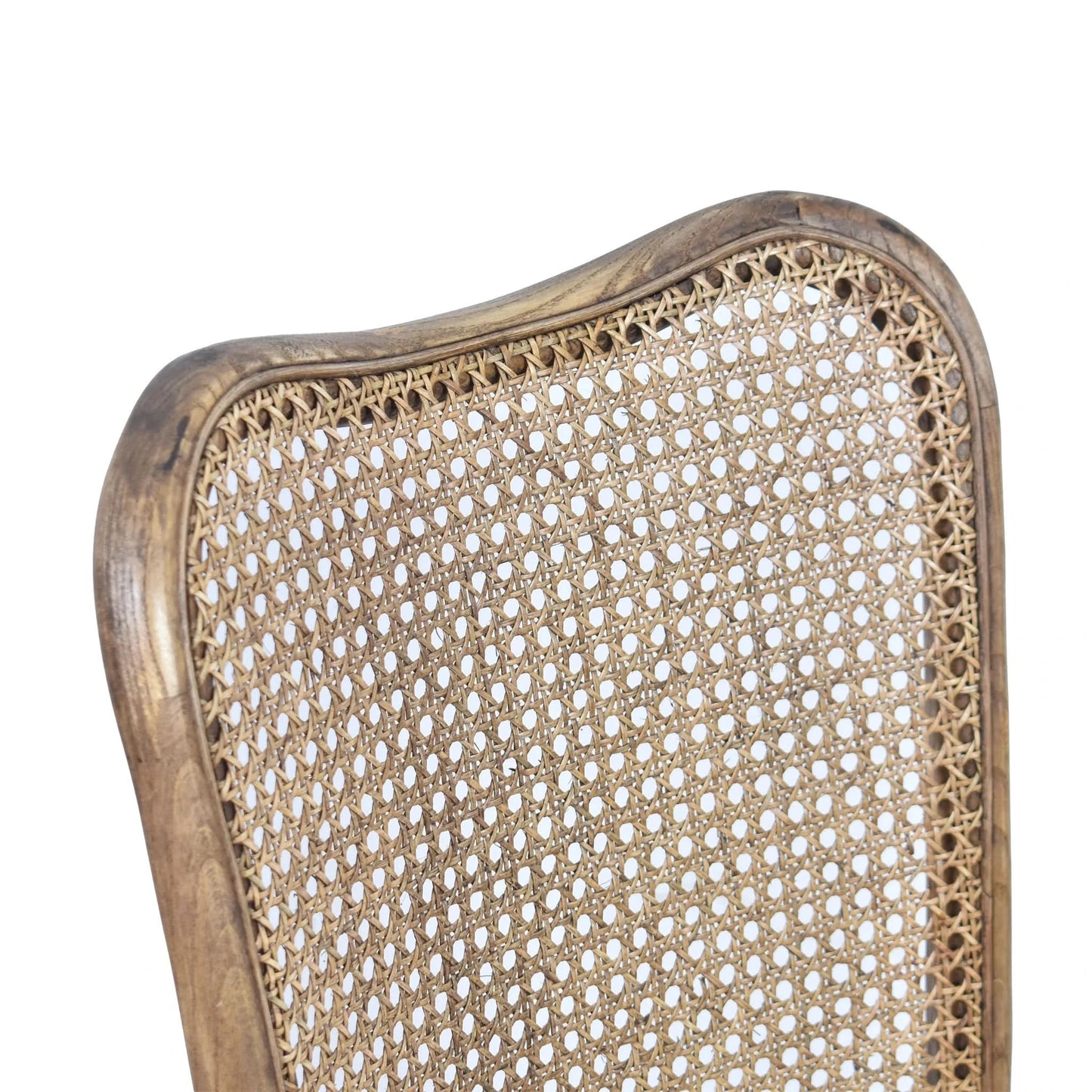 DUMAS SOLID OAK & RATTAN ARCHED BACK DINING CHAIR NATURAL - MyChocolateWood