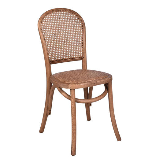 DUMAS SOLID OAK & RATTAN DINING CHAIR NATURAL - MyChocolateWood