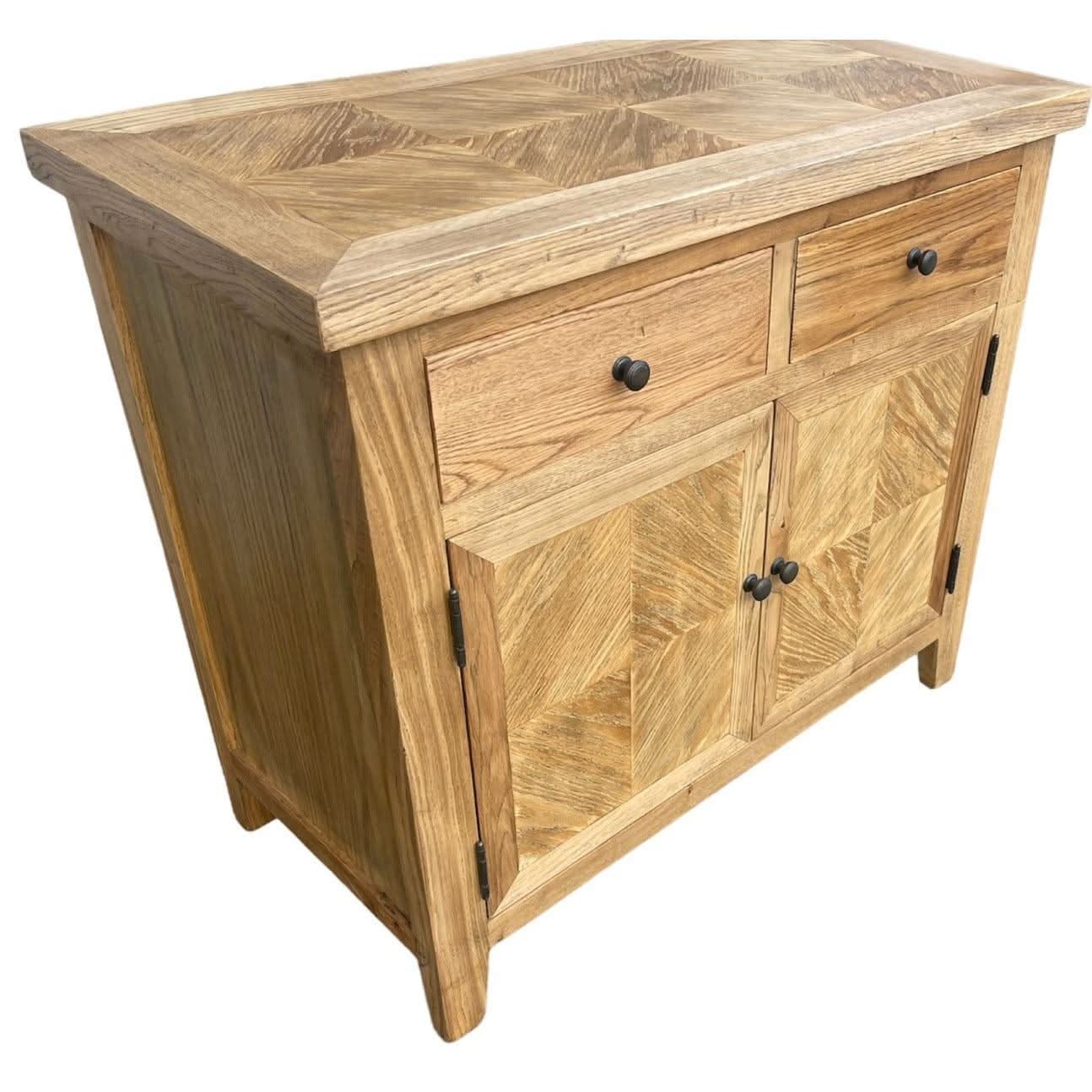 DUTCHY FRENCH PROVINCIAL STYLE BUFFET/SIDEBOARD 2 DOORS & 2 DRAWERS WITH PARQUETRY PATTERN 90 CMS - MyChocolateWood