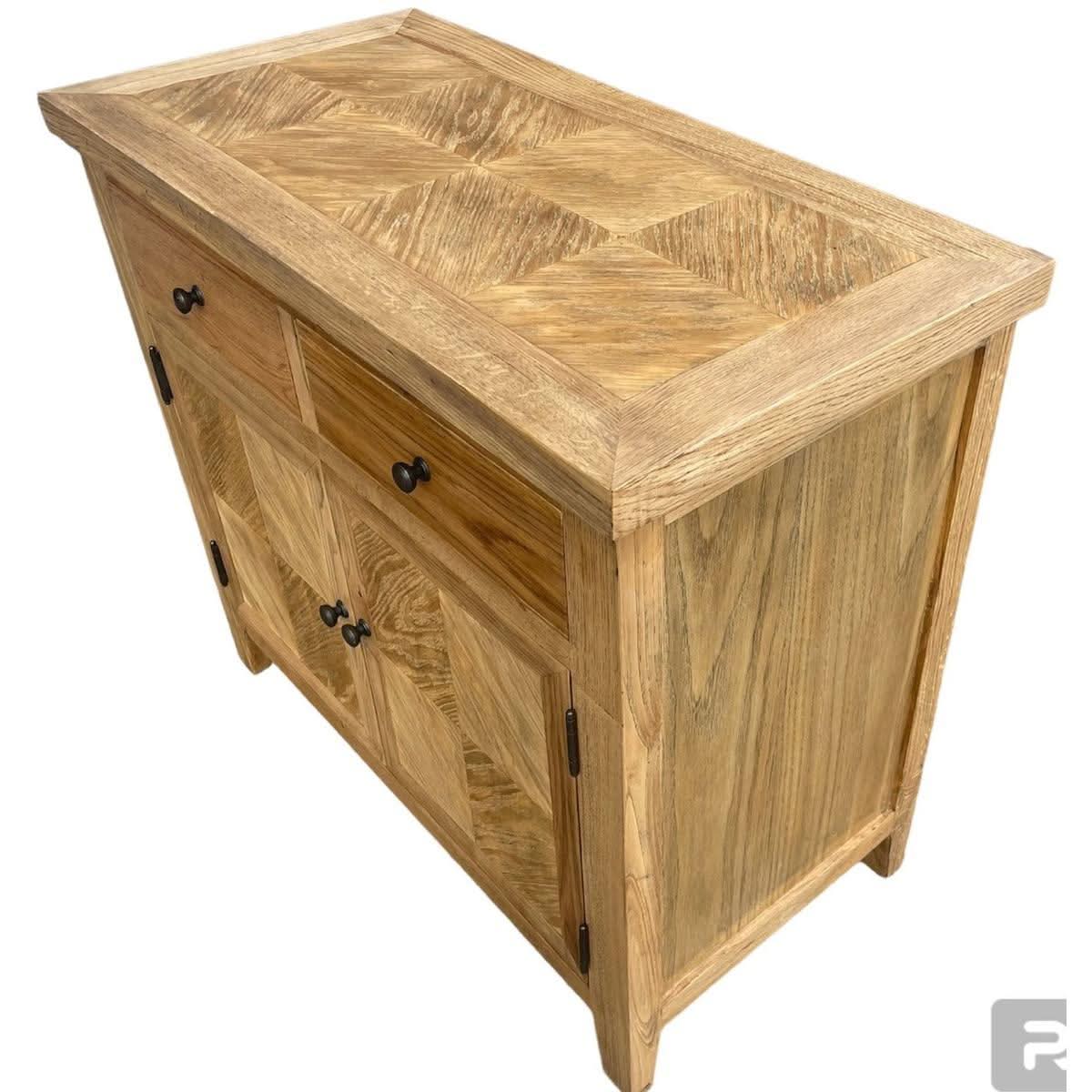 DUTCHY FRENCH PROVINCIAL STYLE BUFFET/SIDEBOARD 2 DOORS & 2 DRAWERS WITH PARQUETRY PATTERN 90 CMS - MyChocolateWood