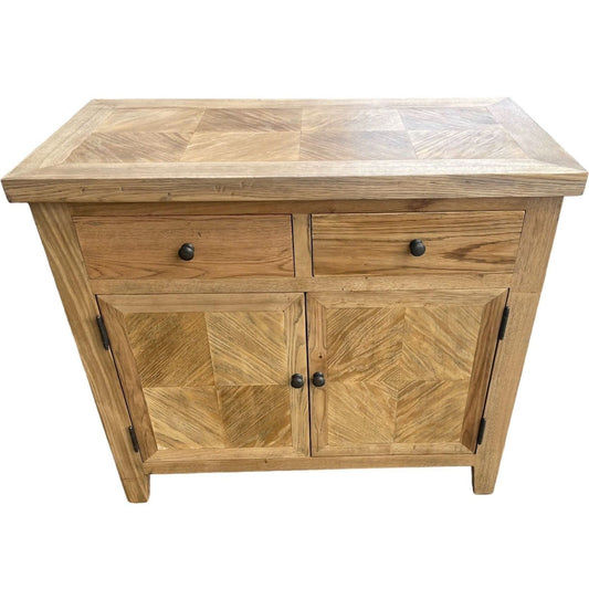 DUTCHY FRENCH PROVINCIAL STYLE BUFFET/SIDEBOARD 2 DOORS & 2 DRAWERS WITH PARQUETRY PATTERN 90 CMS - MyChocolateWood