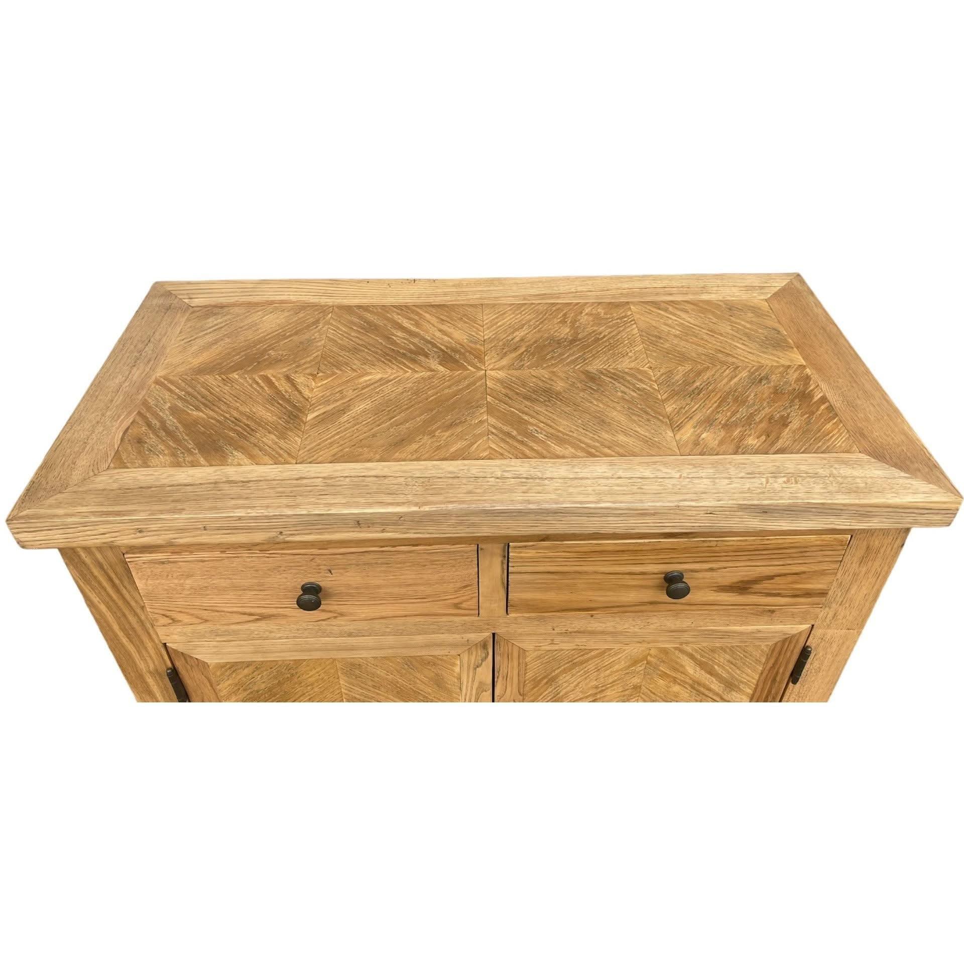 DUTCHY FRENCH PROVINCIAL STYLE BUFFET/SIDEBOARD 2 DOORS & 2 DRAWERS WITH PARQUETRY PATTERN 90 CMS - MyChocolateWood