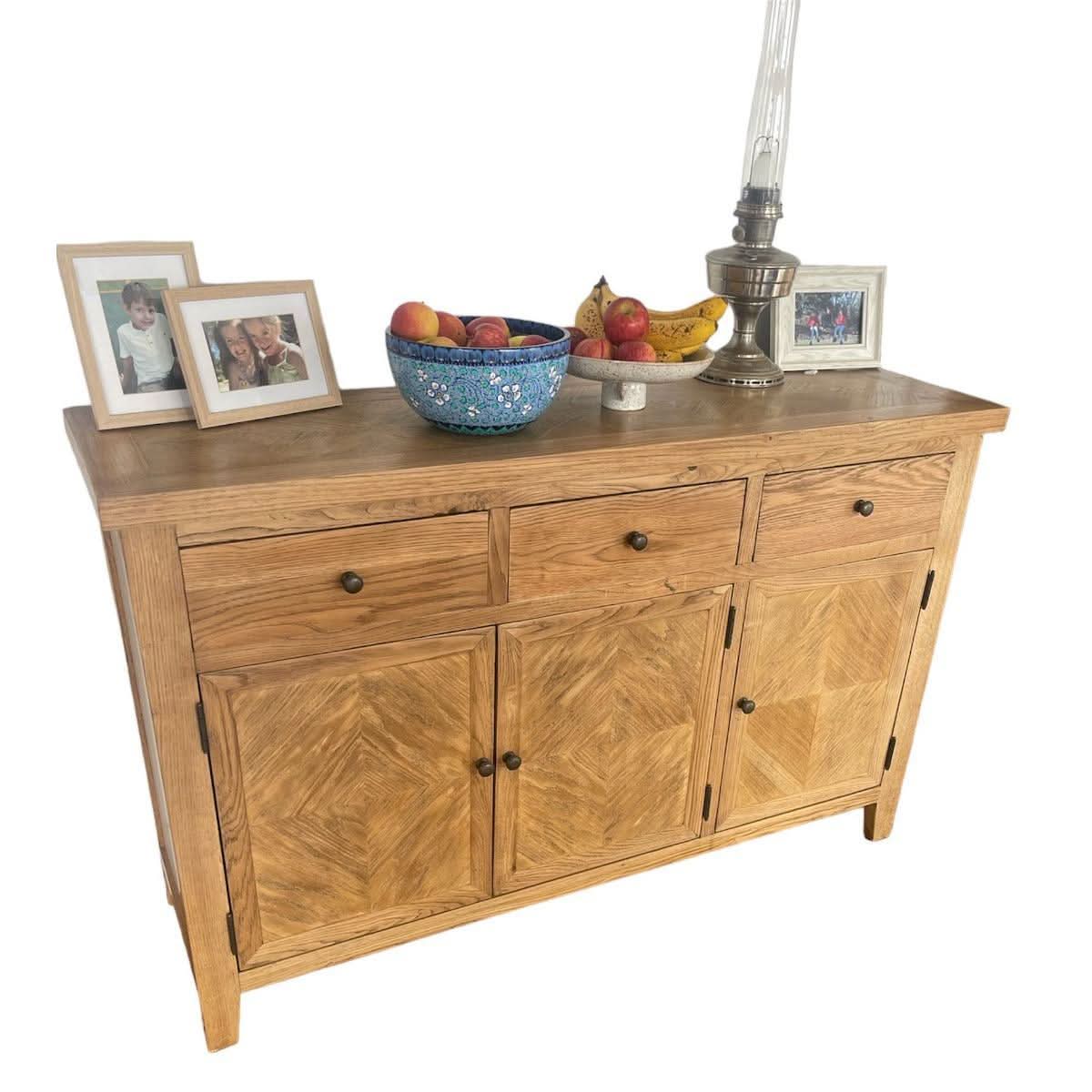 Dutchy French Provincial Parquetry Buffet / Sideboard 140cm - Chocolate Wood