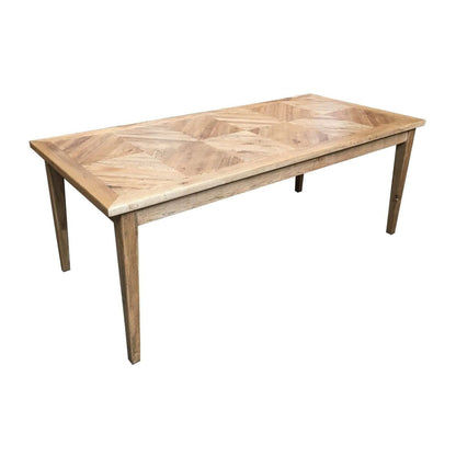 DUTCHY FRENCH PROVINCIAL STYLE DINING TABLE WITH PARQUETRY PATTERN 150 CMS