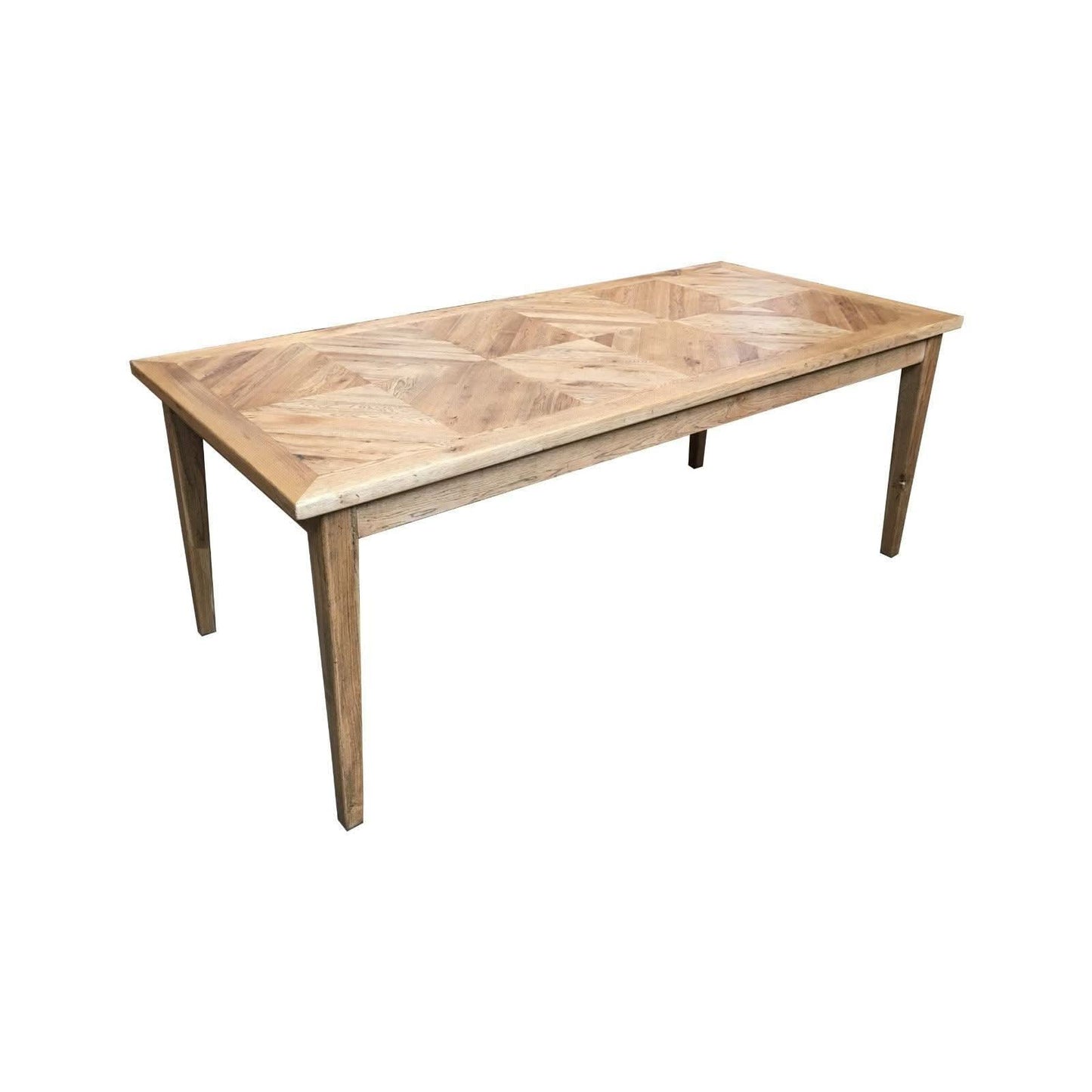DUTCHY FRENCH PROVINCIAL STYLE DINING TABLE WITH PARQUETRY PATTERN 200 CM - MyChocolateWood