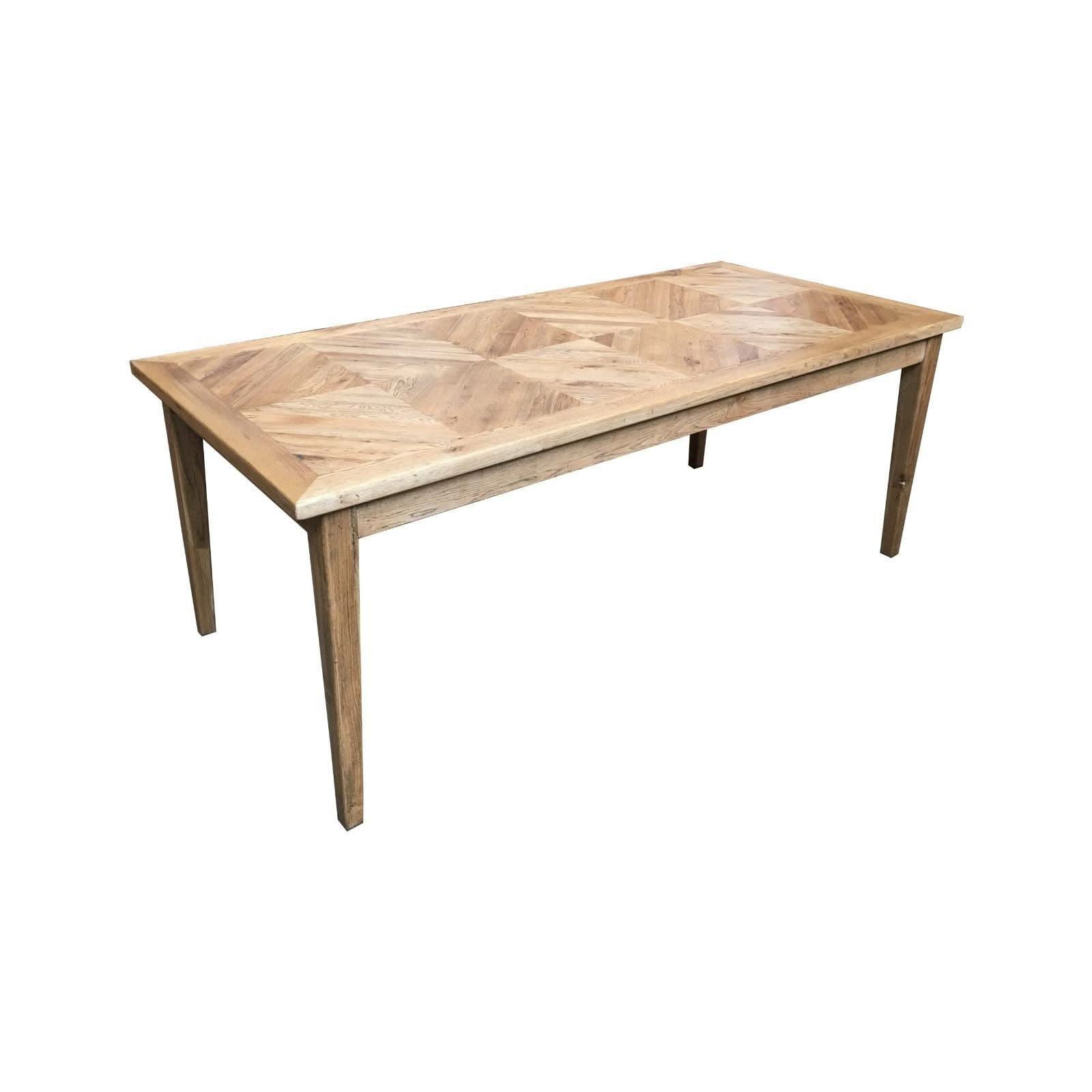 DUTCHY FRENCH PROVINCIAL STYLE DINING TABLE WITH PARQUETRY PATTERN 200 CM - MyChocolateWood