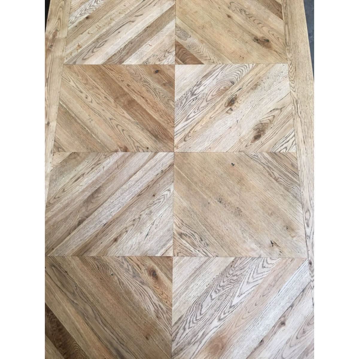 DUTCHY FRENCH PROVINCIAL STYLE DINING TABLE WITH PARQUETRY PATTERN 200 CM - MyChocolateWood