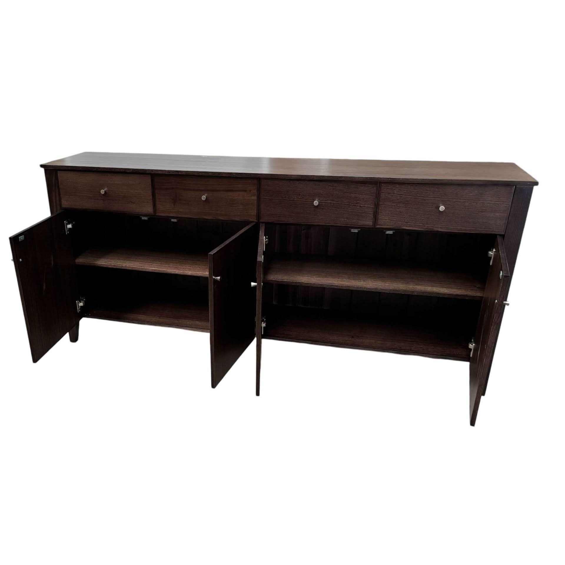 DYLAN AUSTRALIAN MADE TASSIE OAK 4 DOORS & 4 DRAWERS BUFFET/SIDEBOARD IN CHOCOLATE - MyChocolateWood
