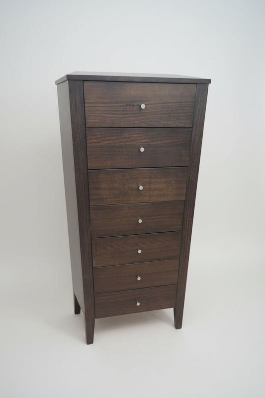DYLAN TASSIE OAK 7 DRAWERS NARROW TALLBOY IN CHOCOLATE AUSTRALIAN MADE TO ORDER - MyChocolateWood