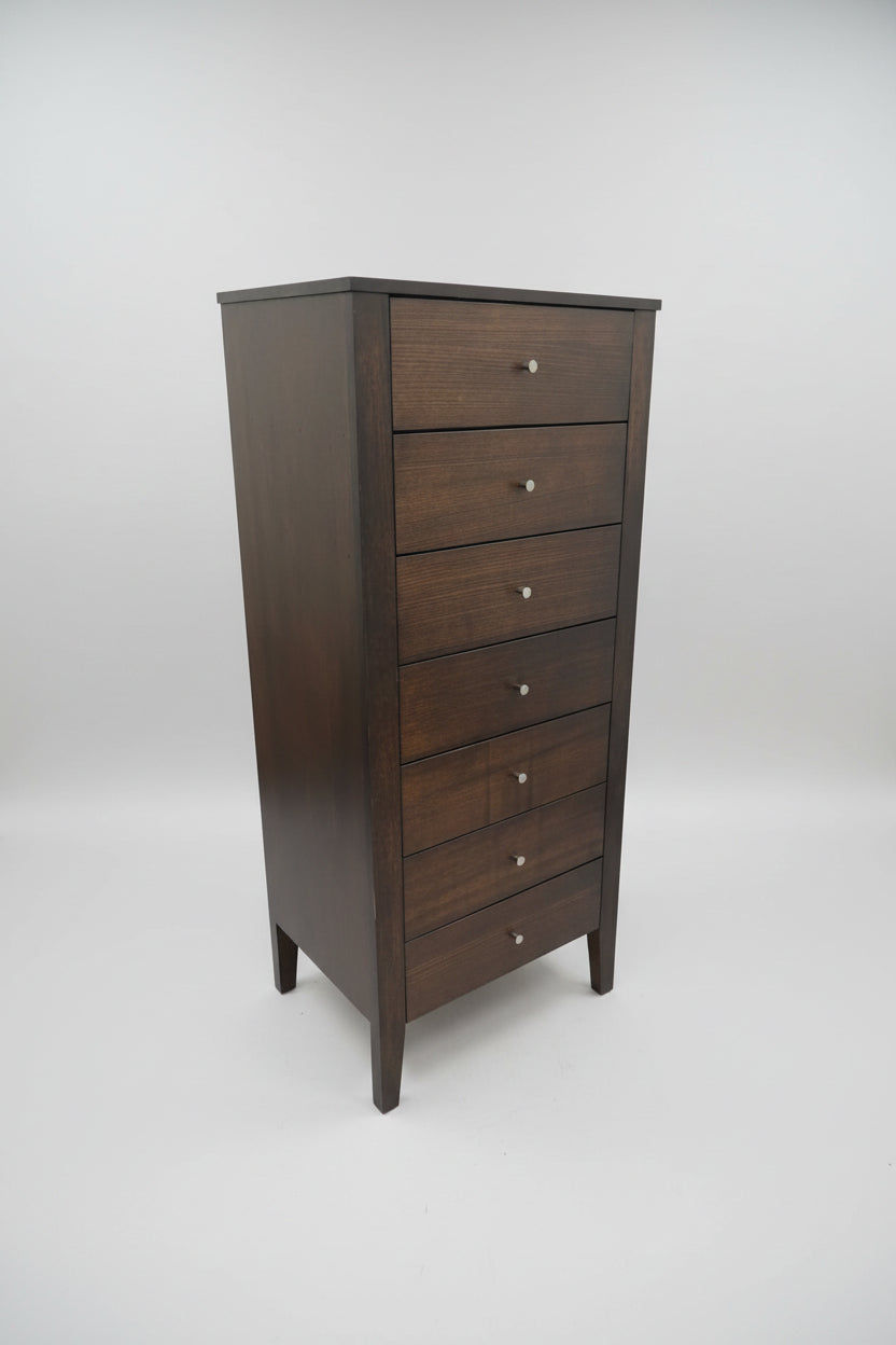 DYLAN TASSIE OAK 7 DRAWERS NARROW TALLBOY IN CHOCOLATE AUSTRALIAN MADE TO ORDER - MyChocolateWood
