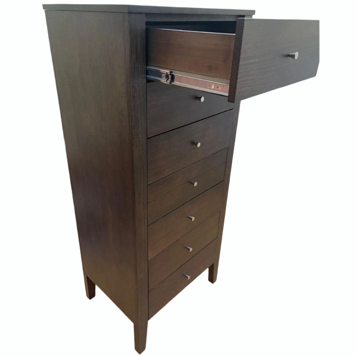 DYLAN TASSIE OAK 7 DRAWERS NARROW TALLBOY IN CHOCOLATE AUSTRALIAN MADE TO ORDER - MyChocolateWood