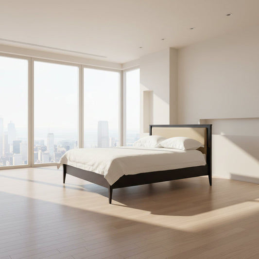 DYLAN TASSIE OAK BED QUEEN SIZE IN BLACK AUSTRALIAN MADE TO ORDER - MyChocolateWood