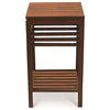 EBONY SOLID MAHOGANY SIDE TABLE WITH SHELF - MAHOGANY - MyChocolateWood
