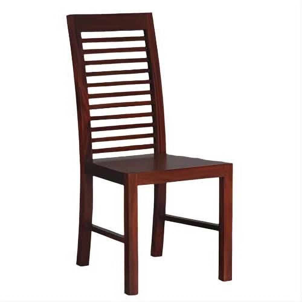 EBONY SOLID MAHOGANY TIMBER DINING CHAIR - MAHOGANY