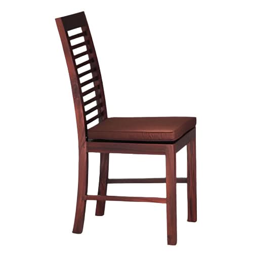 EBONY SOLID MAHOGANY TIMBER DINING CHAIR WITH CUSHION SEAT- MAHOGANY - MyChocolateWood