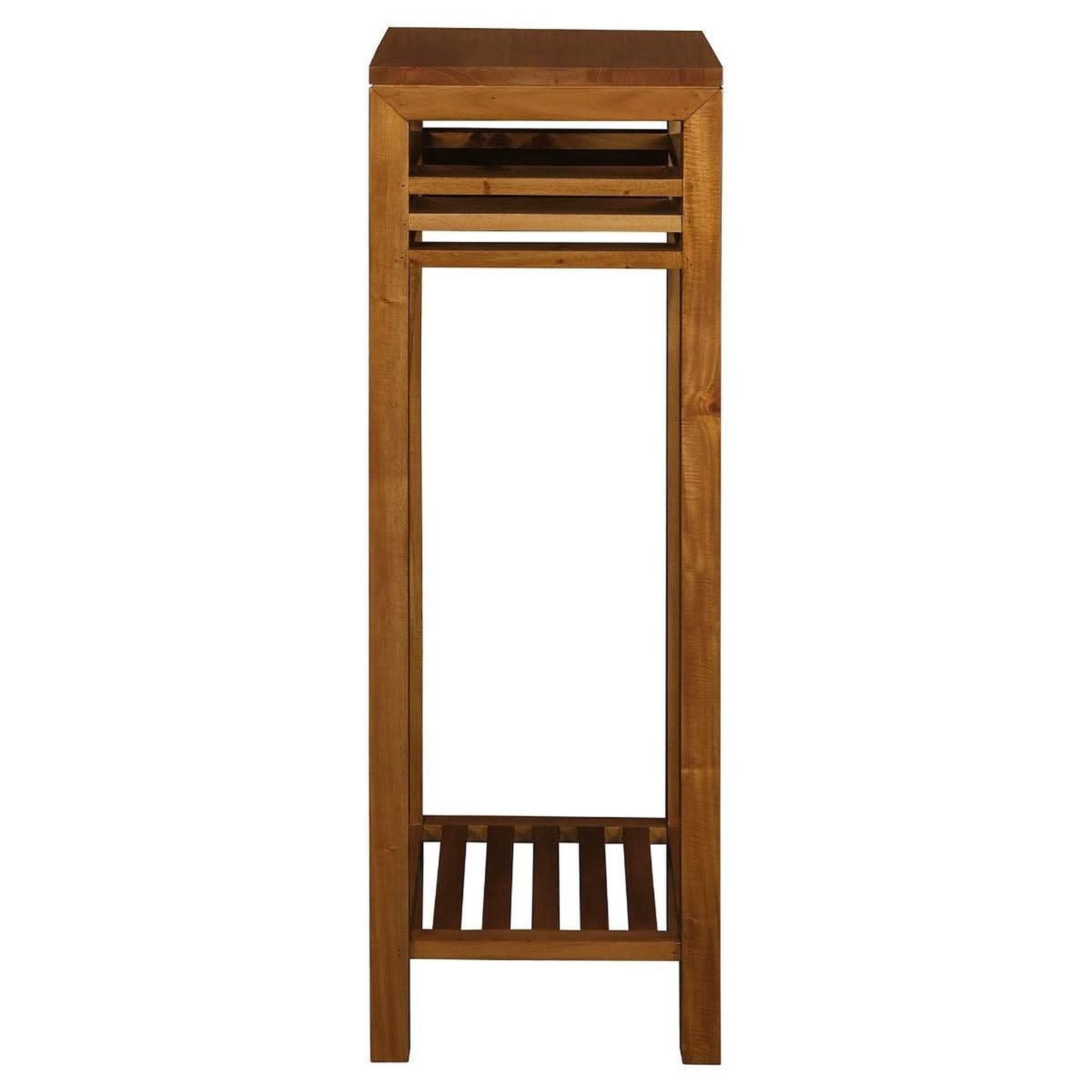 Ebony Solid Mahogany Timber Plant Stand in Light Pecan - Chocolate Wood