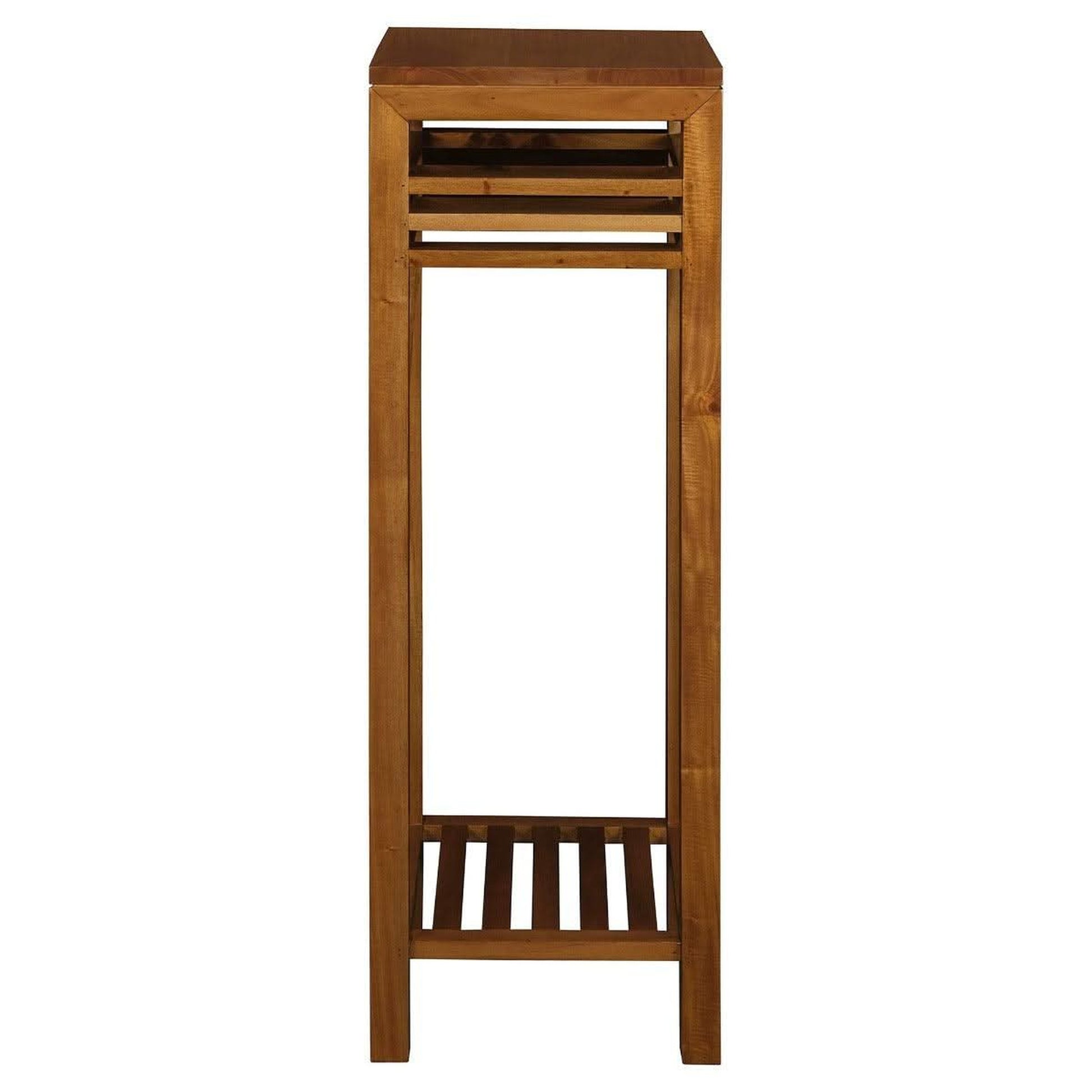 Ebony Solid Mahogany Timber Plant Stand in Light Pecan - Chocolate Wood