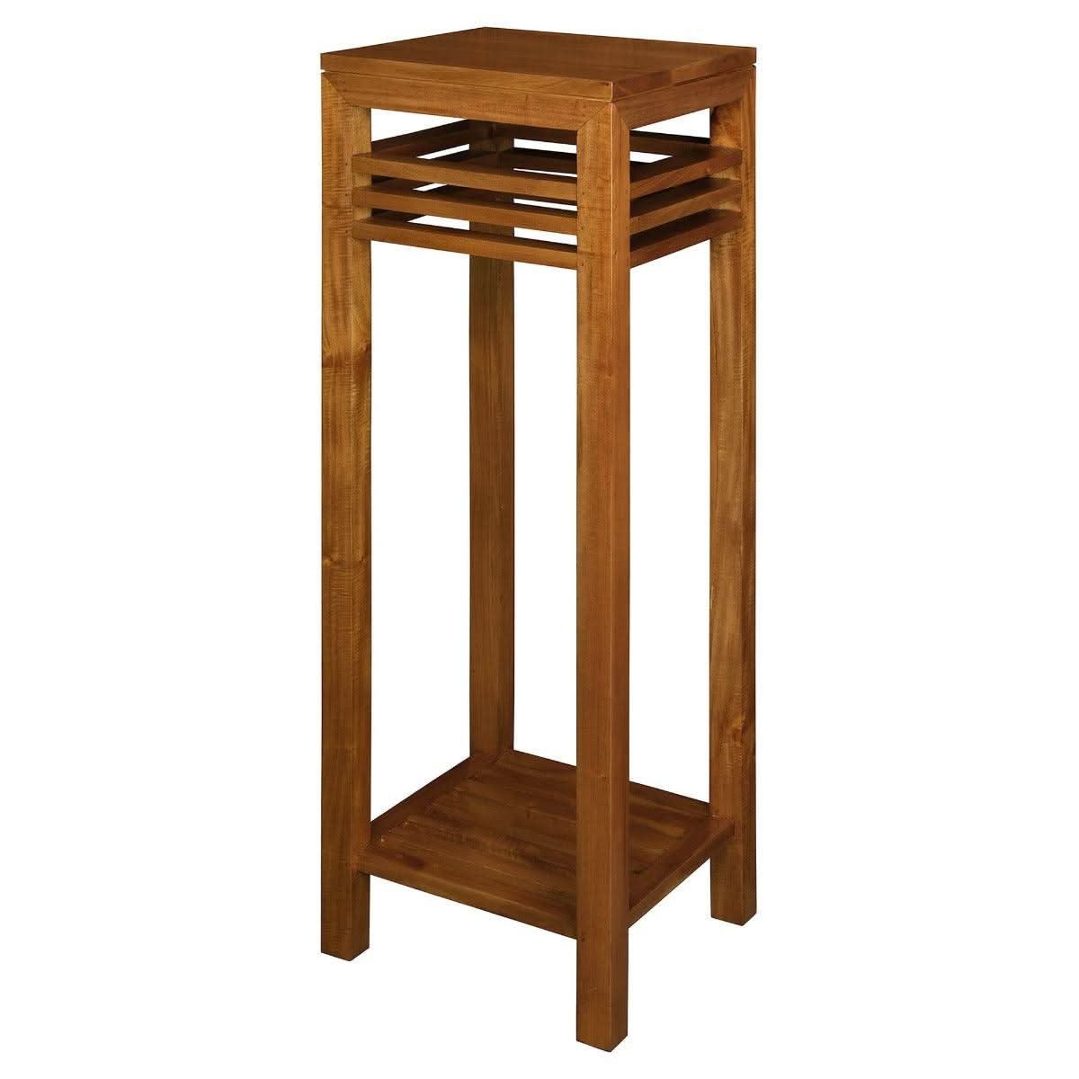 EBONY SOLID MAHOGANY TIMBER PLANT STAND - LIGHT PECAN - MyChocolateWood