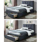 ECCLESTON 1-DRAWER KING SINGLE BED GREY - MyChocolateWood
