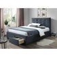 Eccleston Storage Bed in Grey - Chocolate Wood