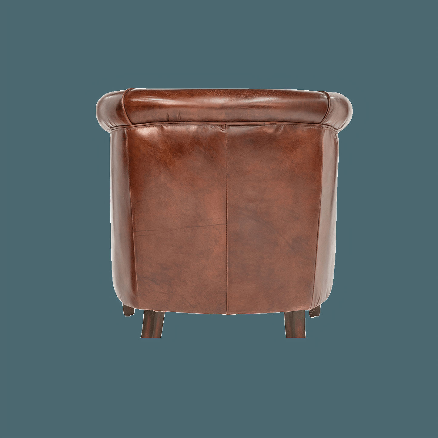 ECLIPSE AGED LEATHER TUB CHAIR - MyChocolateWood