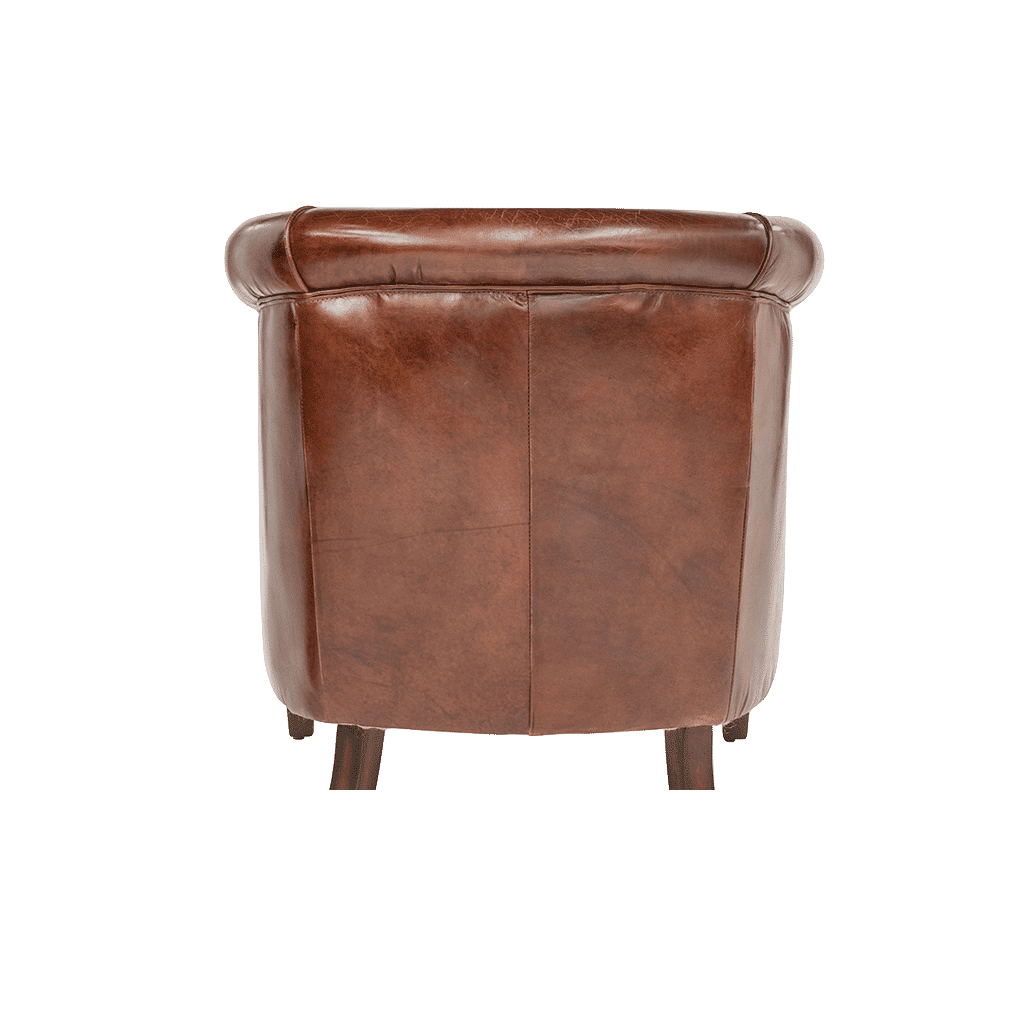 ECLIPSE AGED LEATHER TUB CHAIR - MyChocolateWood