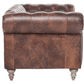 ELAINE 2-SEATER AGED LEATHER SOFA IN DISTRESSED BROWN - MyChocolateWood