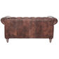 ELAINE 2-SEATER AGED LEATHER SOFA IN DISTRESSED BROWN - MyChocolateWood
