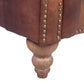 ELAINE AGED LEATHER ARMCHAIR IN DISTRESSED BROWN - MyChocolateWood