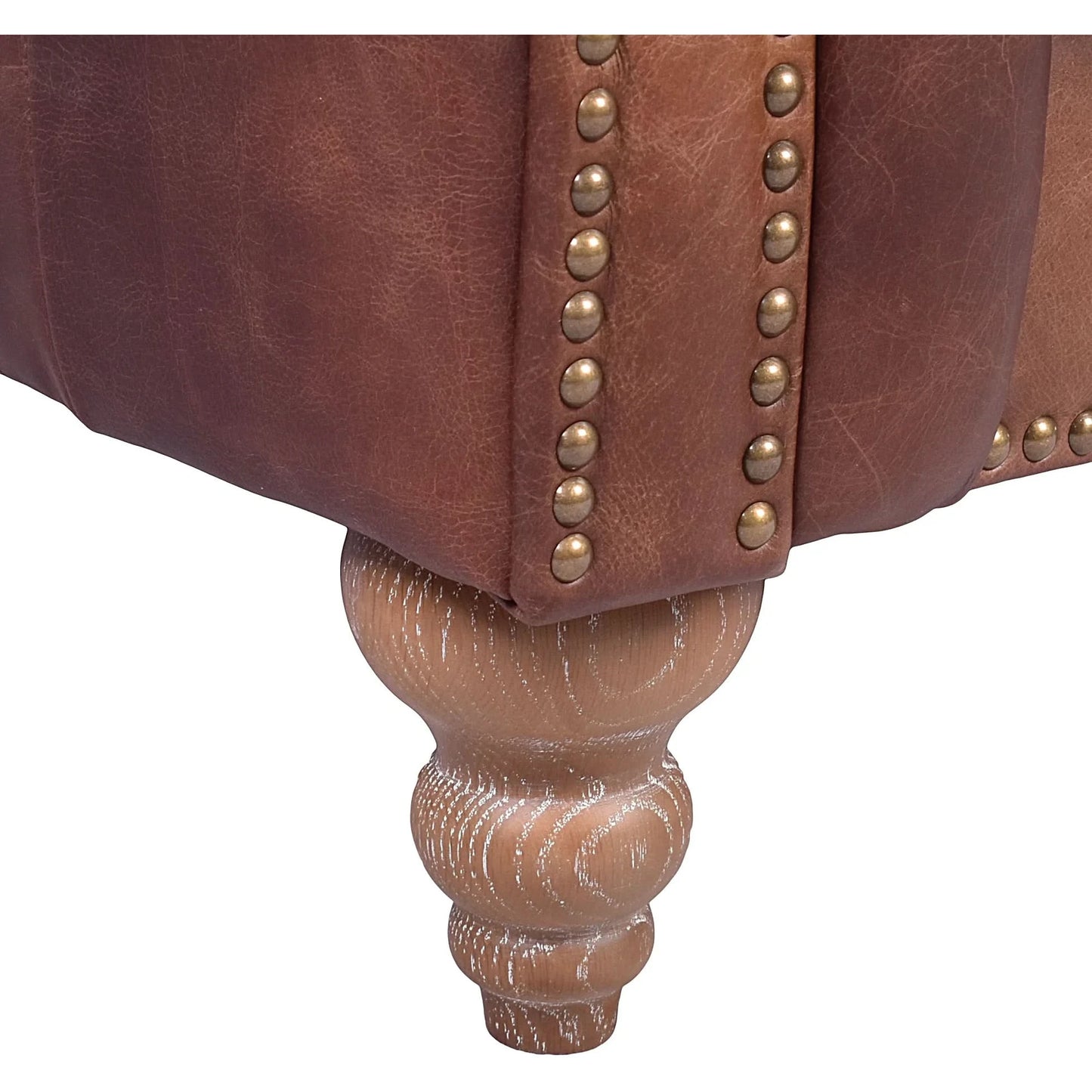 ELAINE AGED LEATHER ARMCHAIR IN DISTRESSED BROWN