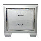 ELARA  RUBBERWOOD 2 DRAWER BEDSIDE TABLE SILVER - MyChocolateWood